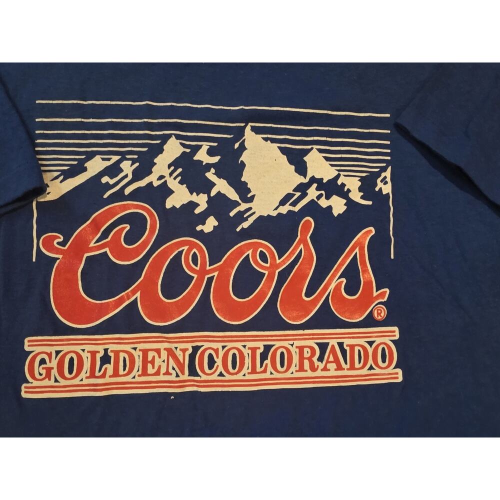 Vtg Coors Golden Colorado Beer T Shirt Velva Sheen Made USA Large Single Stitch - Picture 2 of 6